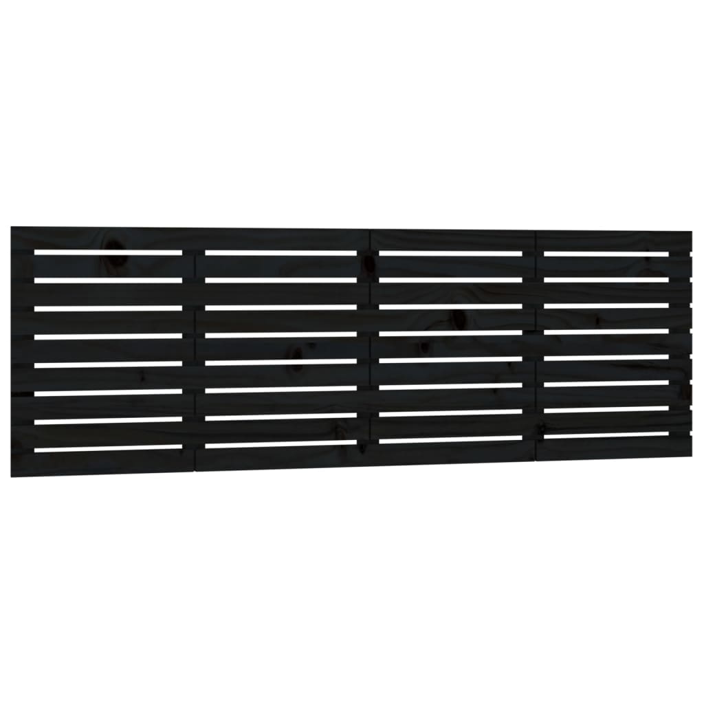 vidaXL Wezgłowie łóżka, czarne, 166x3x63 cm, lite drewno sosnowe
