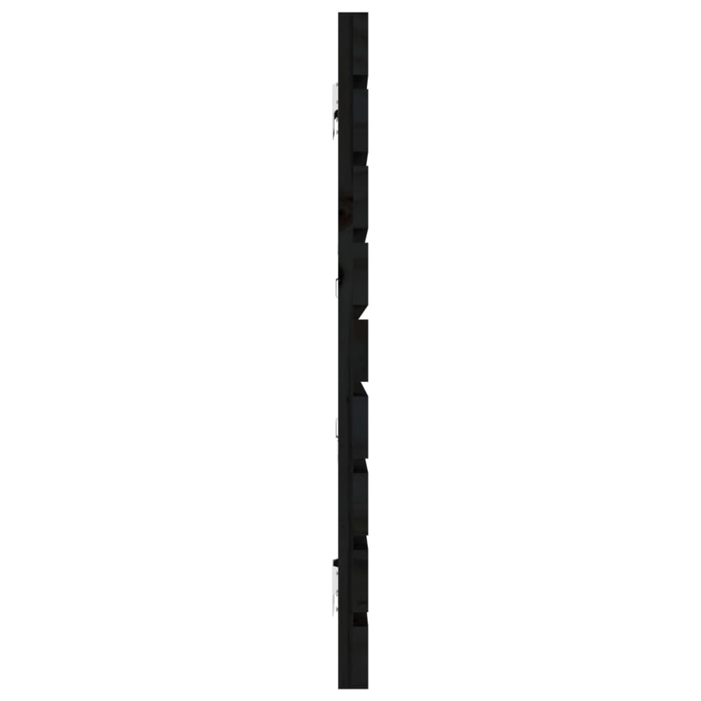 vidaXL Wezgłowie łóżka, czarne, 166x3x63 cm, lite drewno sosnowe