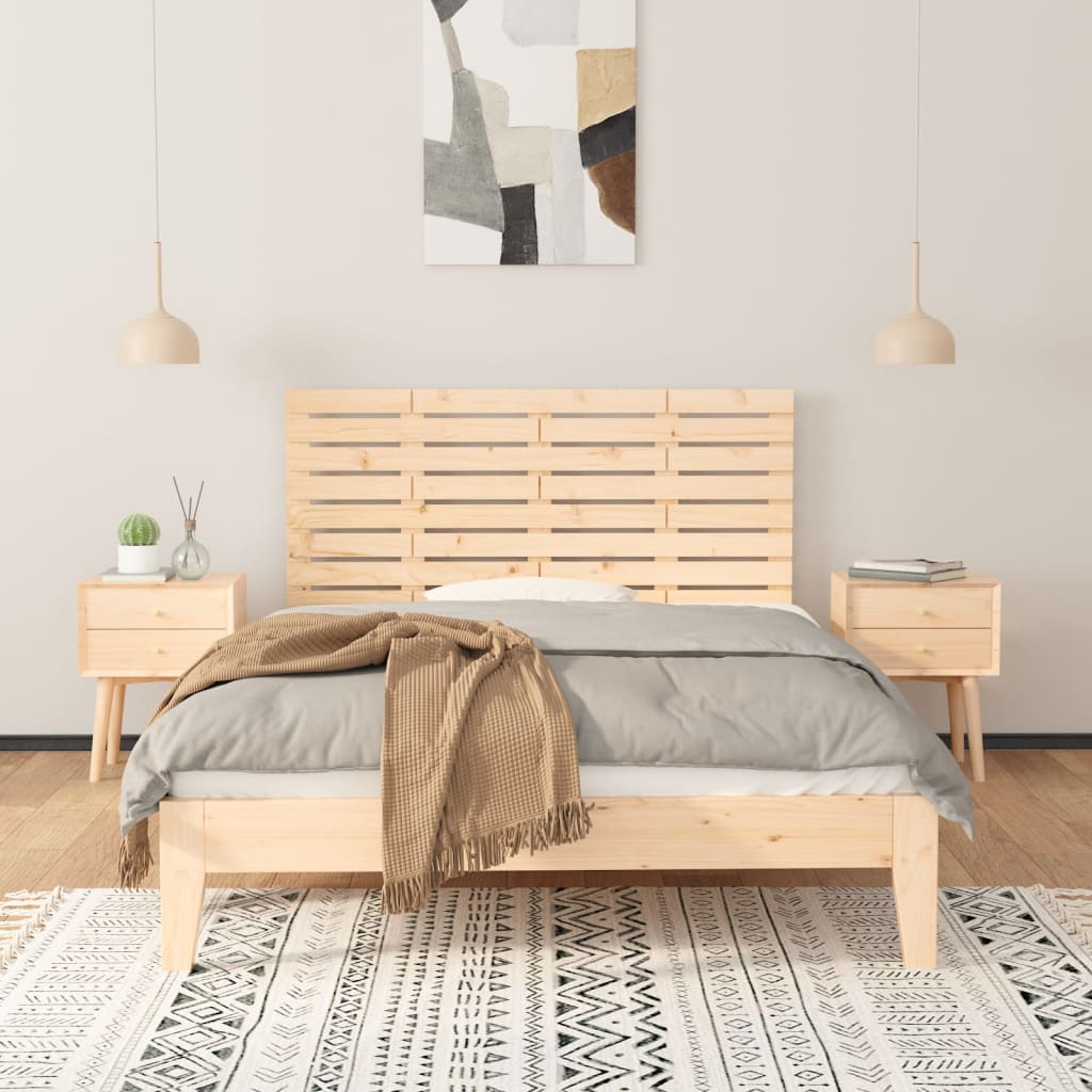 vidaXL Wezgłowie łóżka, 141x3x63 cm, lite drewno sosnowe