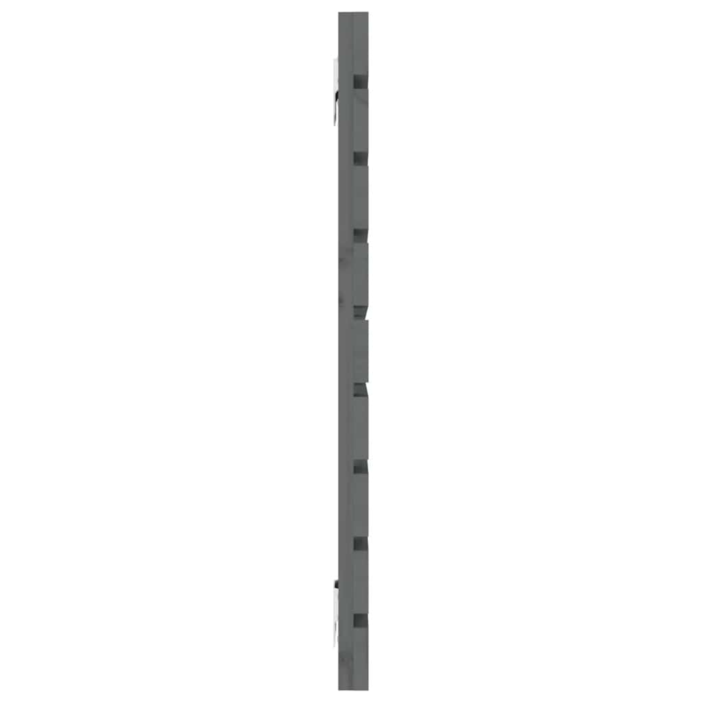 vidaXL Wezgłowie łóżka, szare, 141x3x63 cm, lite drewno sosnowe