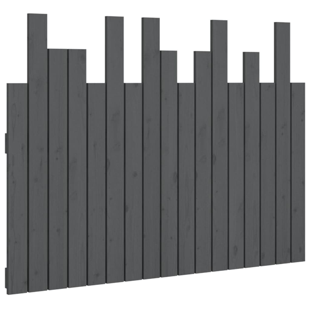 vidaXL Wezgłowie łóżka, szare, 108x3x80 cm, lite drewno sosnowe