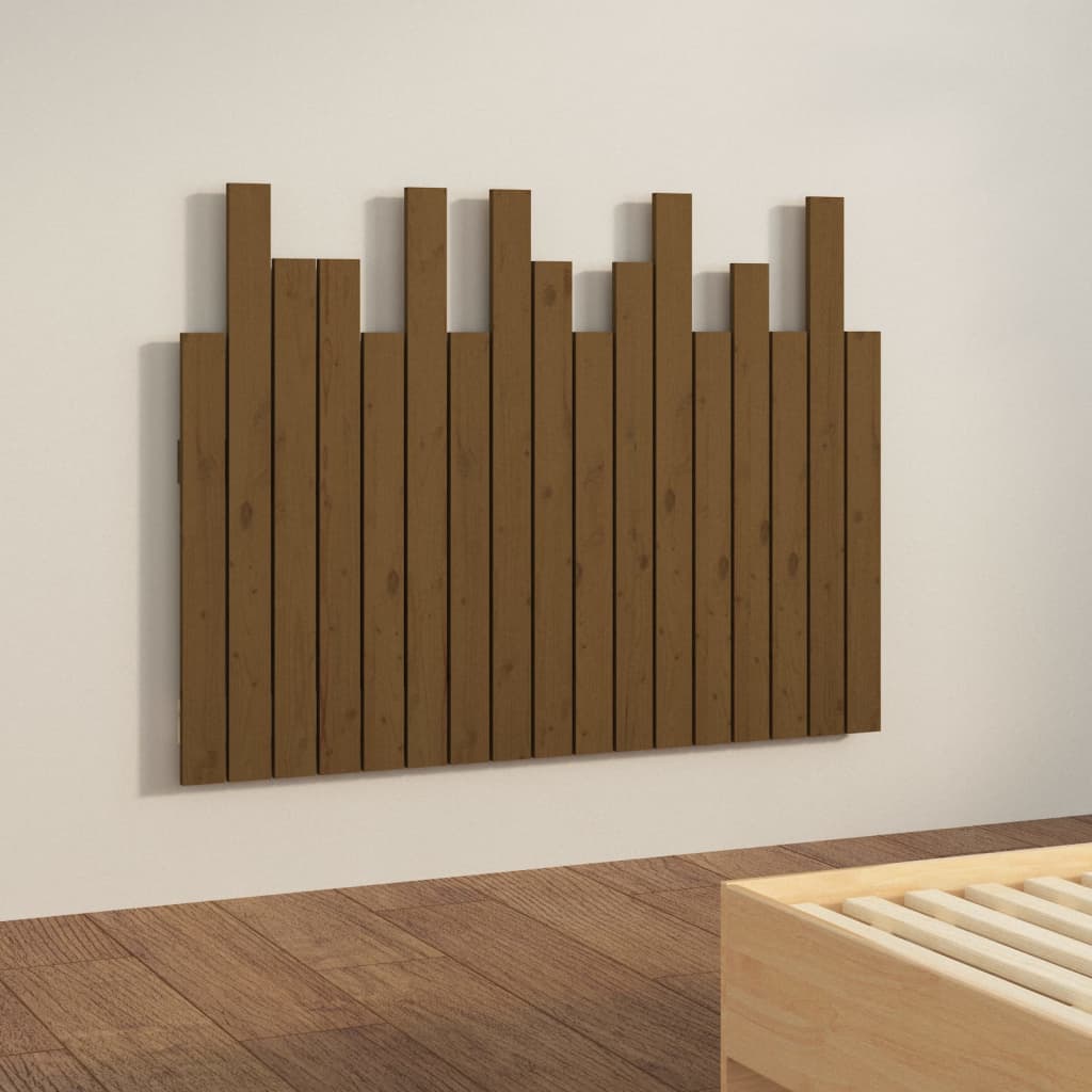 vidaXL Wezgłowie łóżka, miodowy brąz, 108x3x80 cm, lite drewno sosnowe
