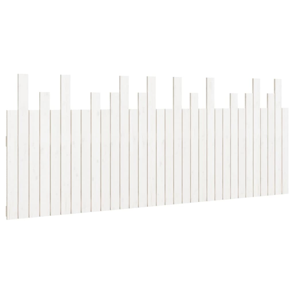 vidaXL Wezgłowie łóżka, białe, 204x3x80 cm, lite drewno sosnowe