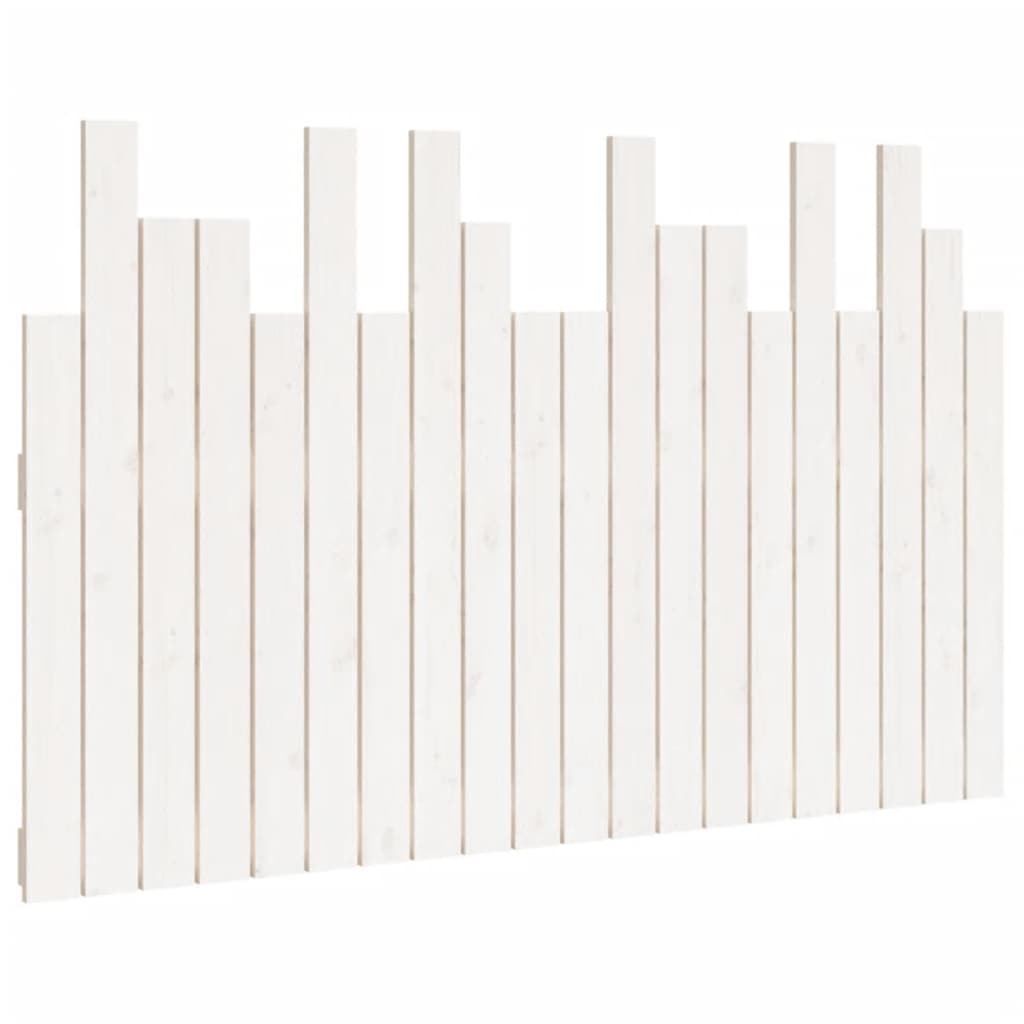 vidaXL Wezgłowie łóżka, białe, 127,5x3x80 cm, lite drewno sosnowe