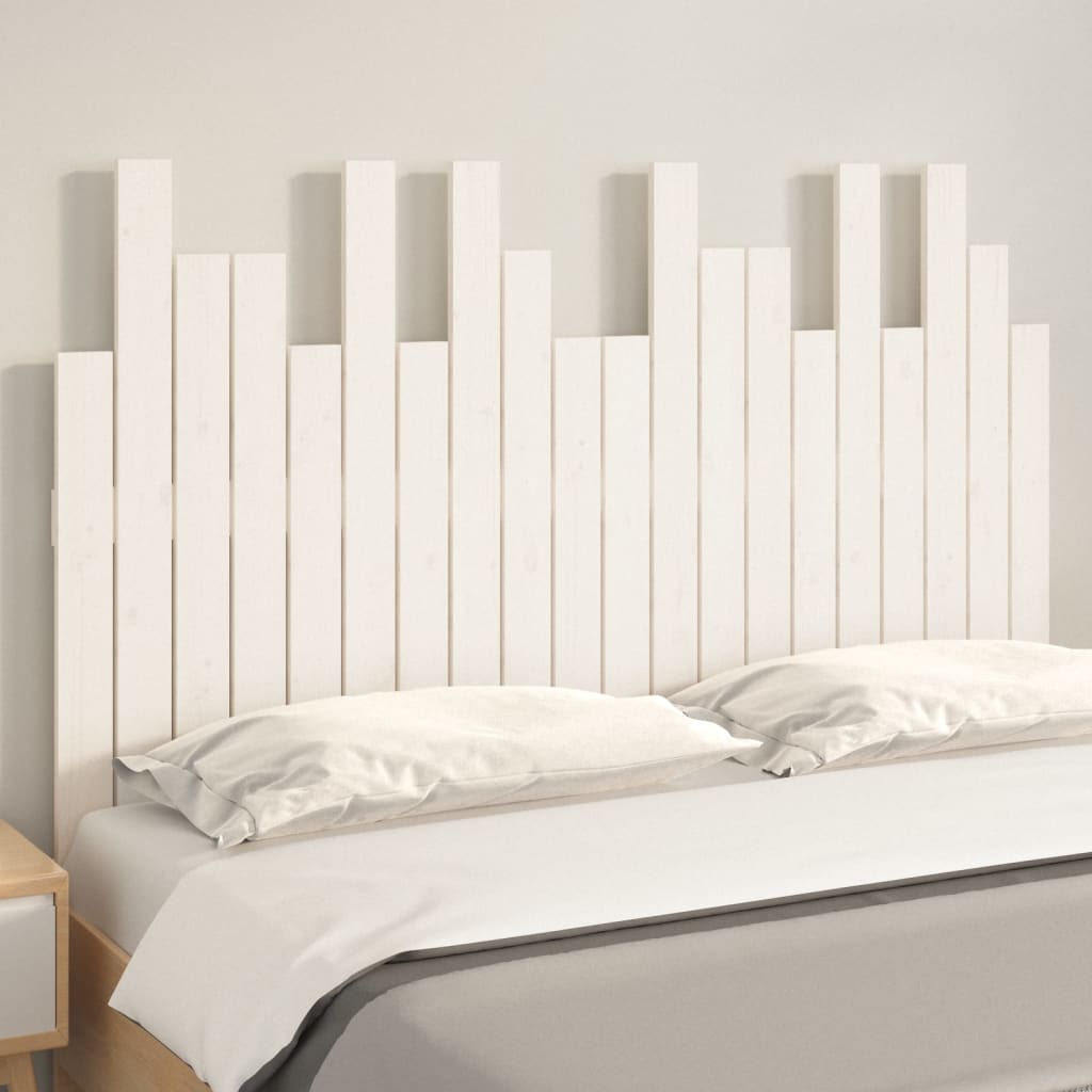 vidaXL Wezgłowie łóżka, białe, 127,5x3x80 cm, lite drewno sosnowe
