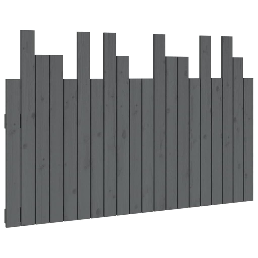 vidaXL Wezgłowie łóżka, szare, 127,5x3x80 cm, lite drewno sosnowe