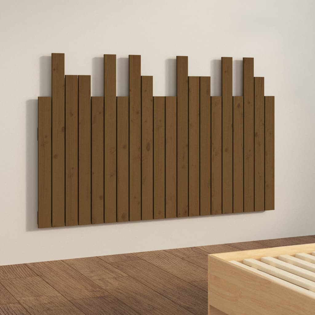 vidaXL Wezgłowie łóżka, miodowy brąz, 127,5x3x80 cm, drewno sosnowe