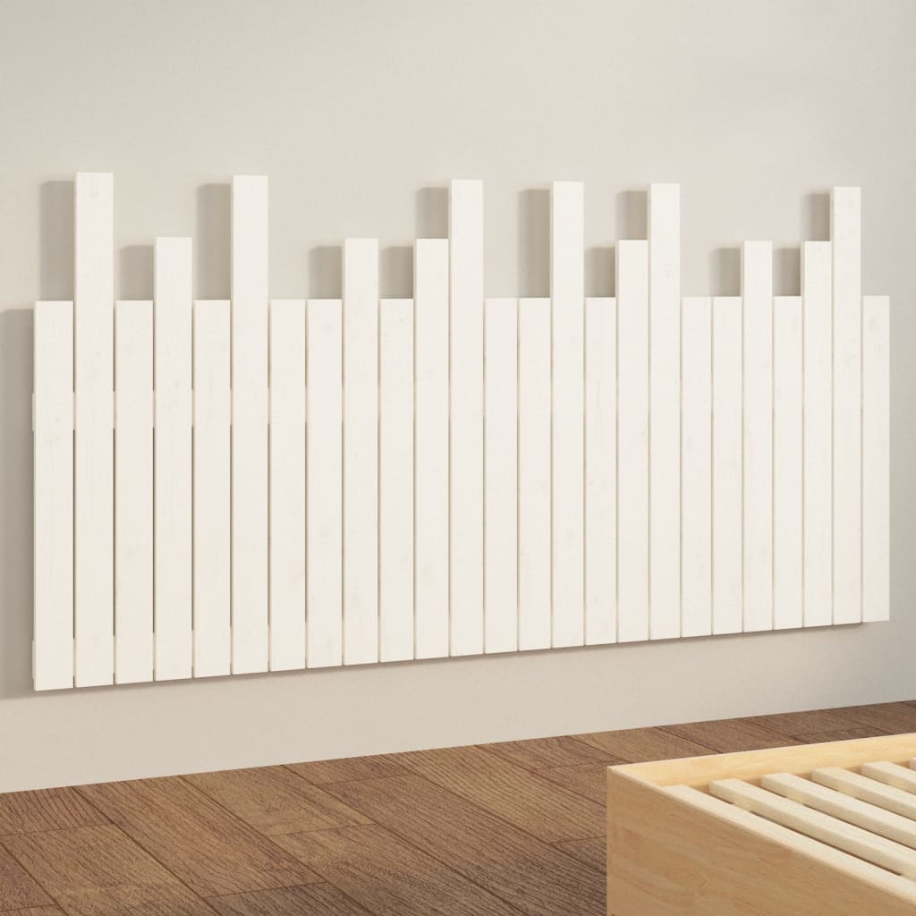 vidaXL Wezgłowie łóżka, białe, 159,5x3x80 cm, lite drewno sosnowe