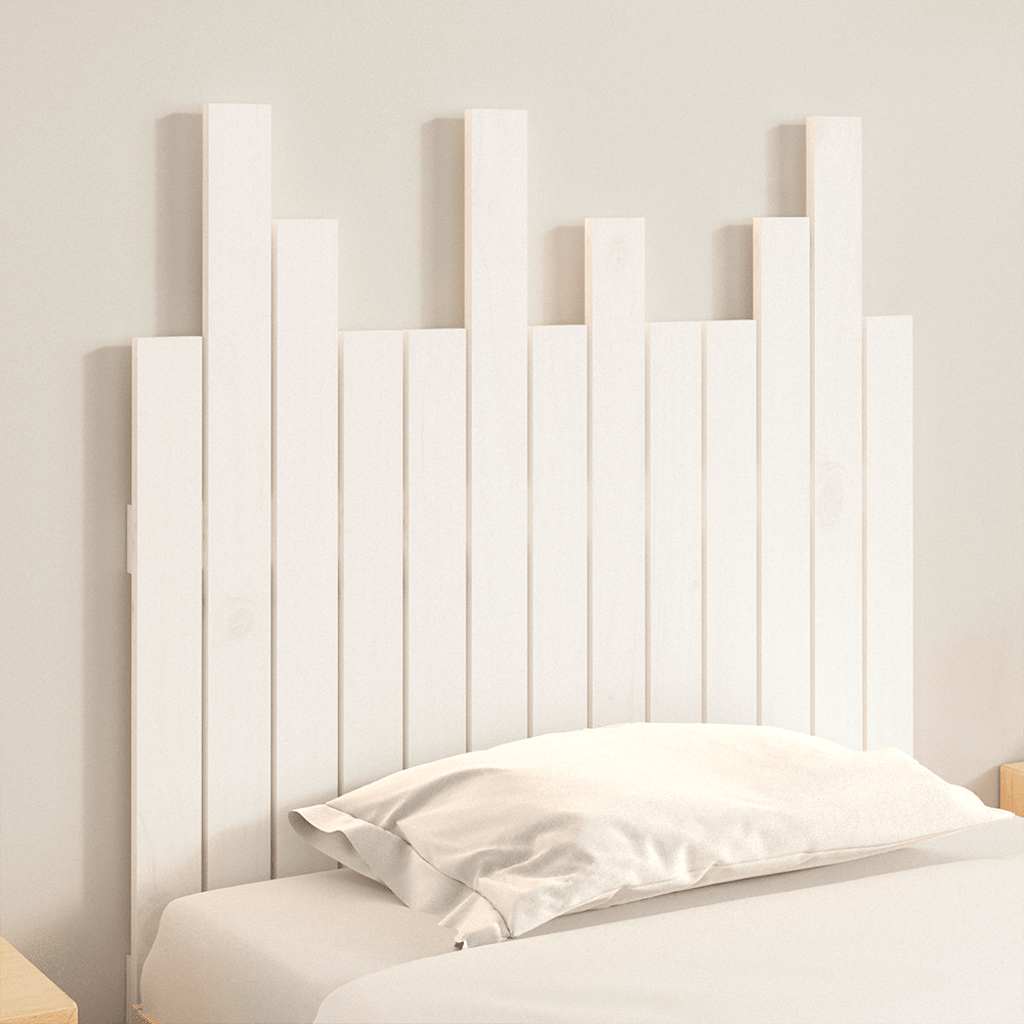 vidaXL Wezgłowie łóżka, białe, 82,5x3x80 cm, lite drewno sosnowe