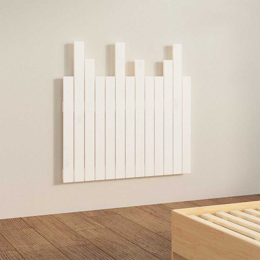 vidaXL Wezgłowie łóżka, białe, 82,5x3x80 cm, lite drewno sosnowe