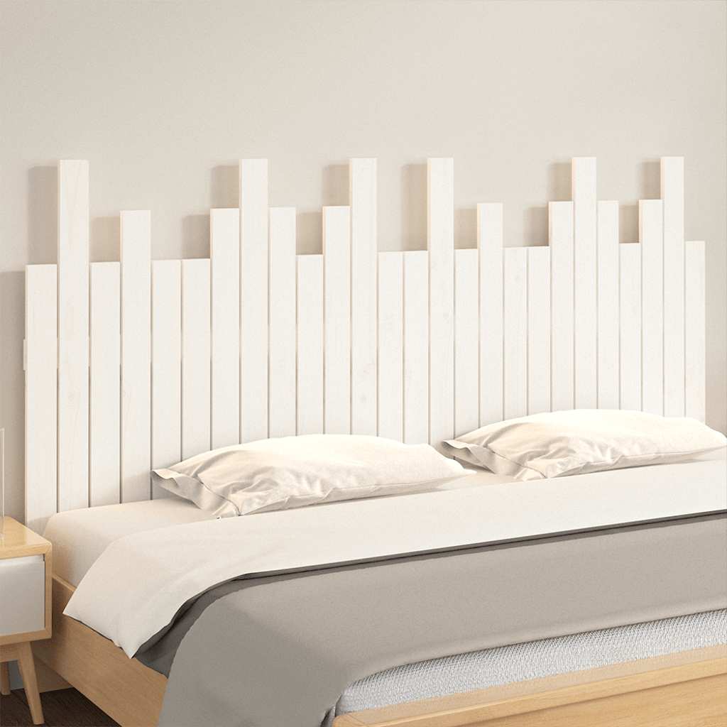 vidaXL Wezgłowie łóżka, białe, 166x3x80 cm, lite drewno sosnowe
