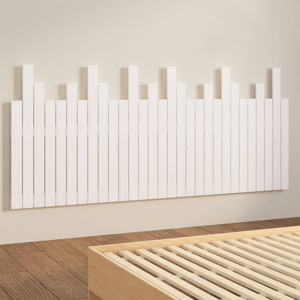 vidaXL Wezgłowie łóżka, białe, 185x3x80 cm, lite drewno sosnowe