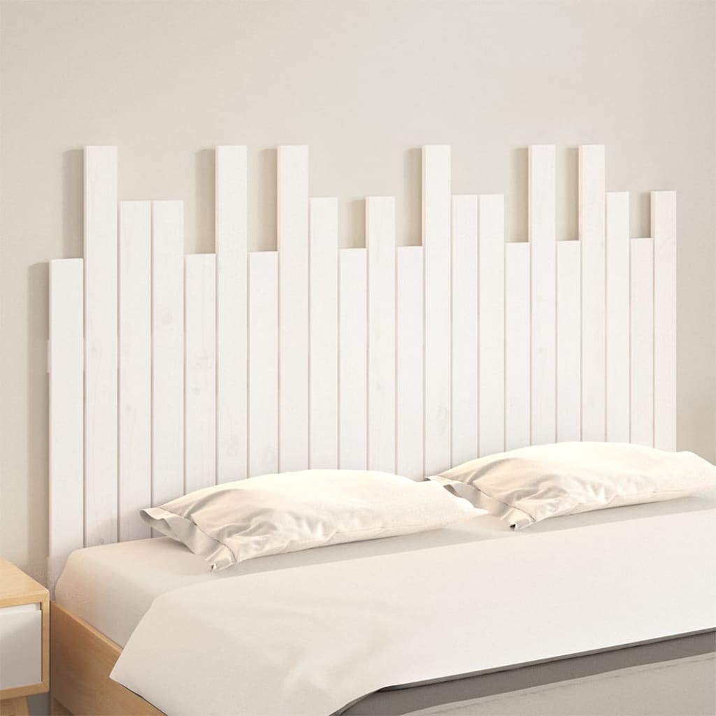 vidaXL Wezgłowie łóżka, białe, 140x3x80 cm, lite drewno sosnowe
