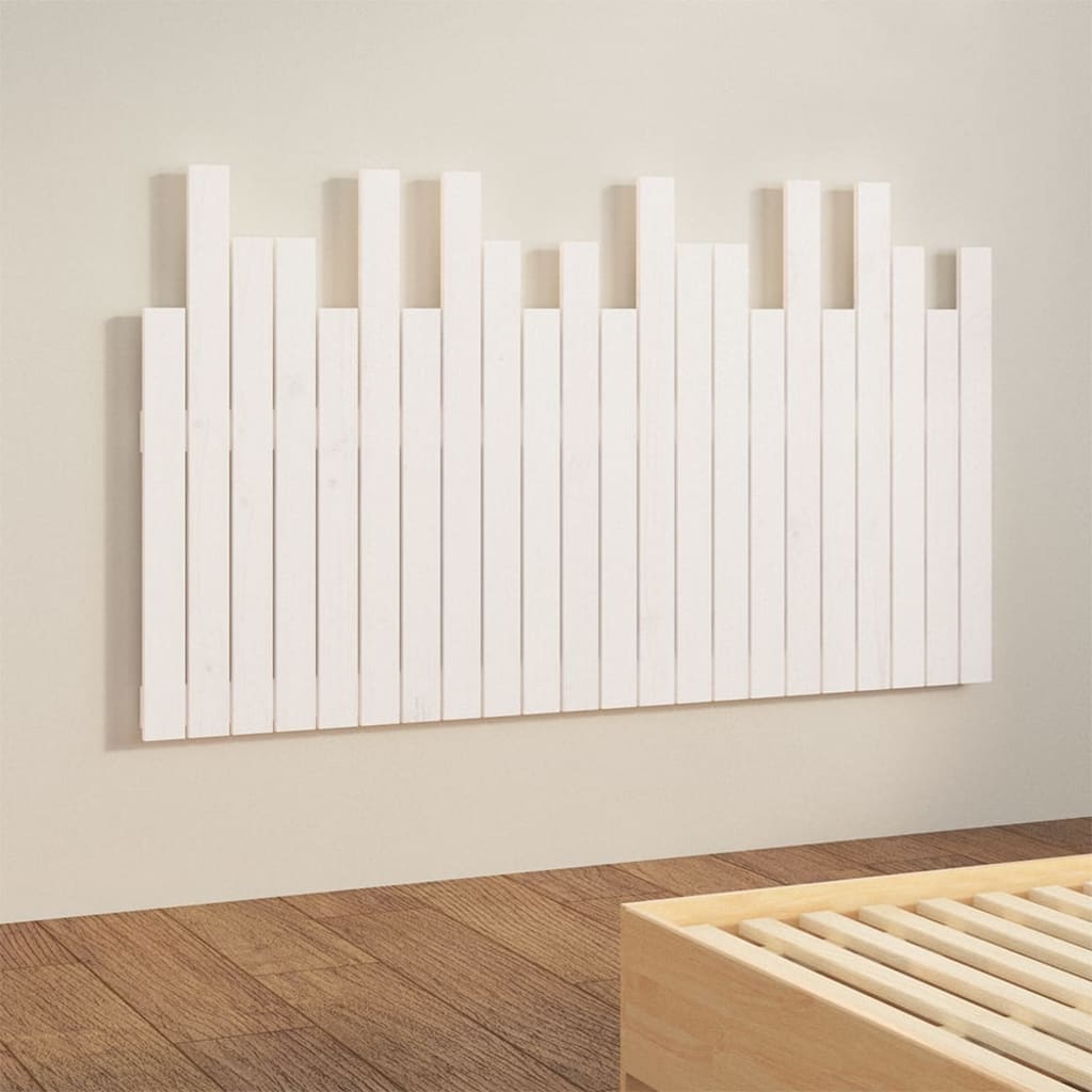 vidaXL Wezgłowie łóżka, białe, 140x3x80 cm, lite drewno sosnowe