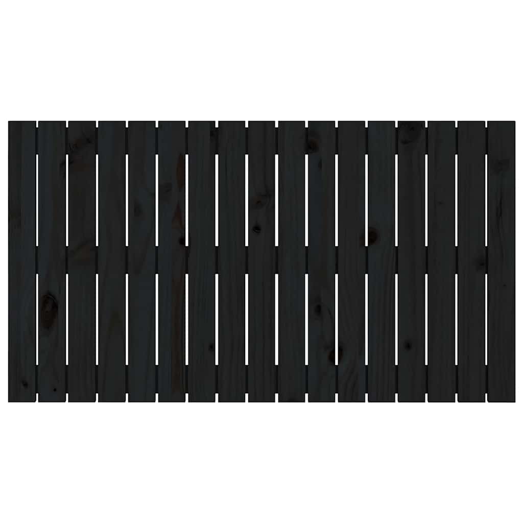 vidaXL Wezgłowie łóżka, czarne, 108x3x60 cm, lite drewno sosnowe