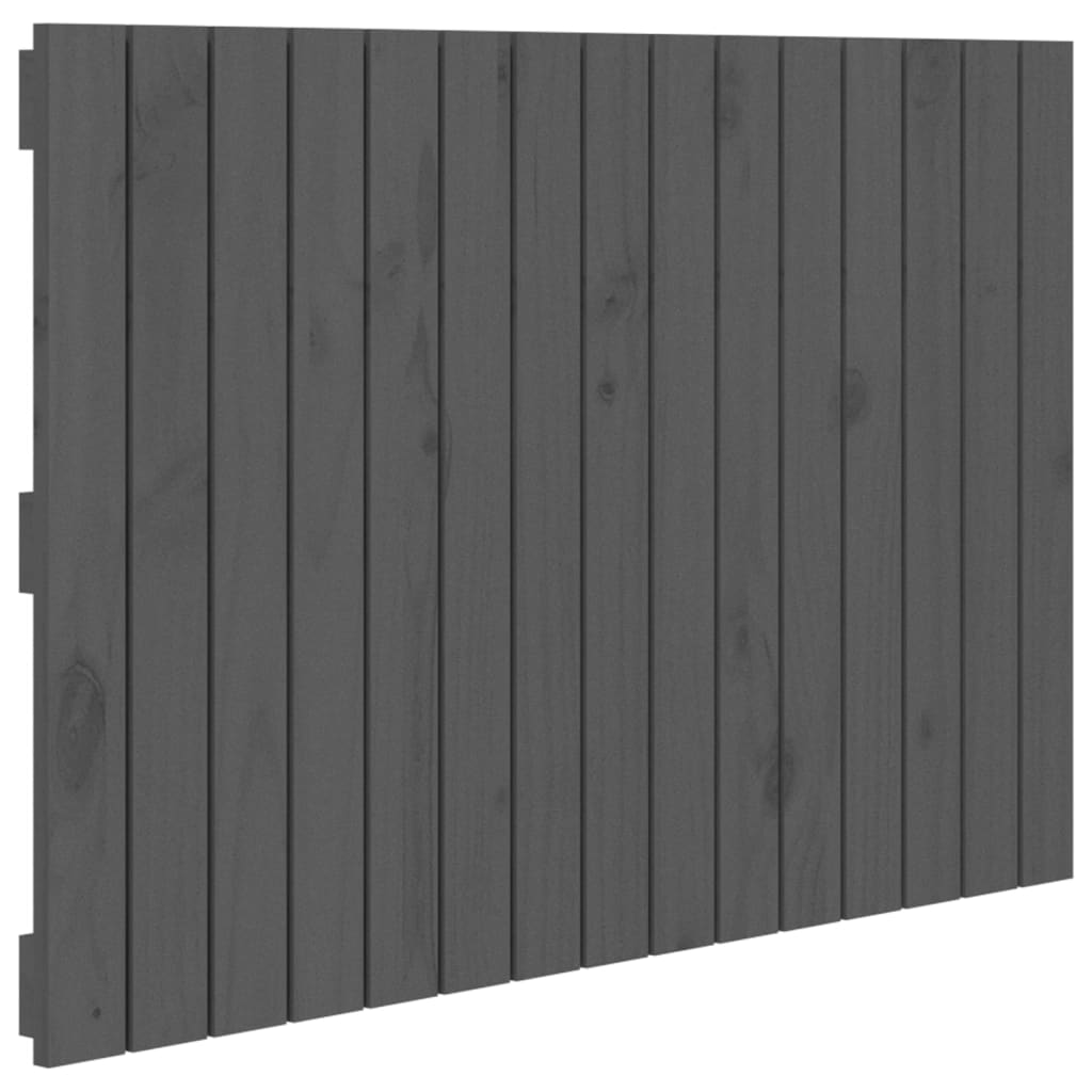 vidaXL Wezgłowie łóżka, szare, 95,5x3x60 cm, lite drewno sosnowe