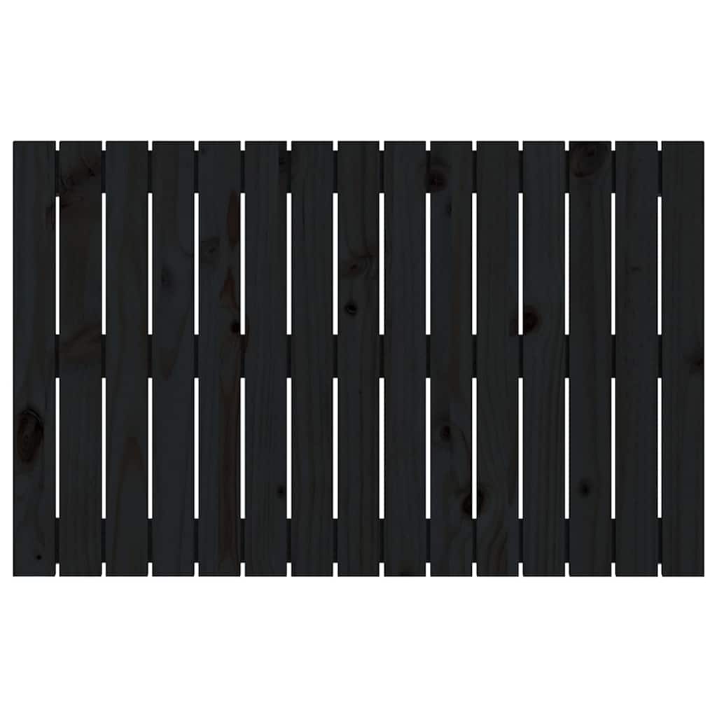 vidaXL Wezgłowie łóżka, czarne, 95,5x3x60 cm, lite drewno sosnowe
