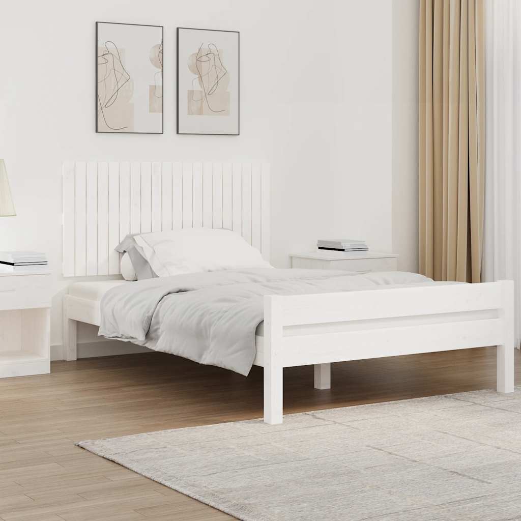 vidaXL Wezgłowie łóżka, białe, 127,5x3x60 cm, lite drewno sosnowe