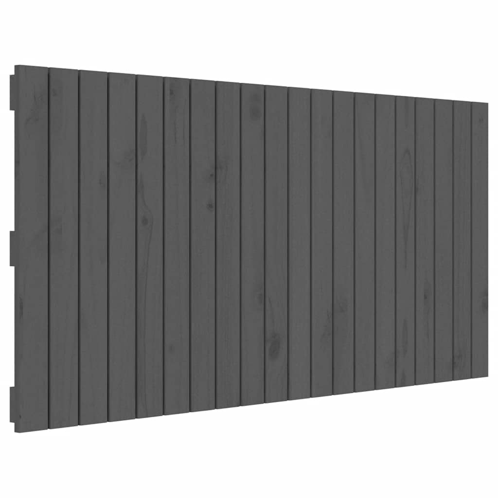vidaXL Wezgłowie łóżka, szare, 127,5x3x60 cm, lite drewno sosnowe