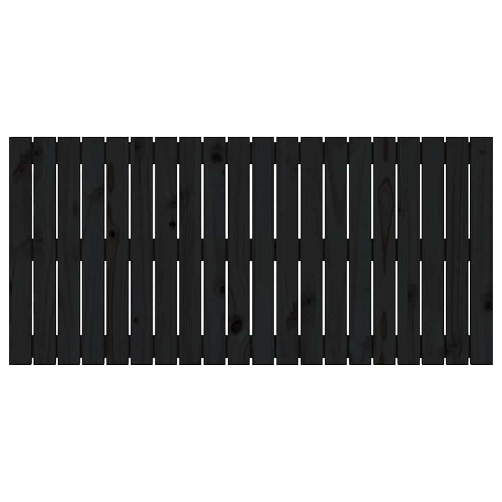vidaXL Wezgłowie łóżka, czarne, 127,5x3x60 cm, lite drewno sosnowe