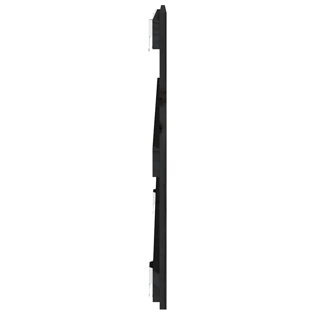 vidaXL Wezgłowie łóżka, czarne, 127,5x3x60 cm, lite drewno sosnowe