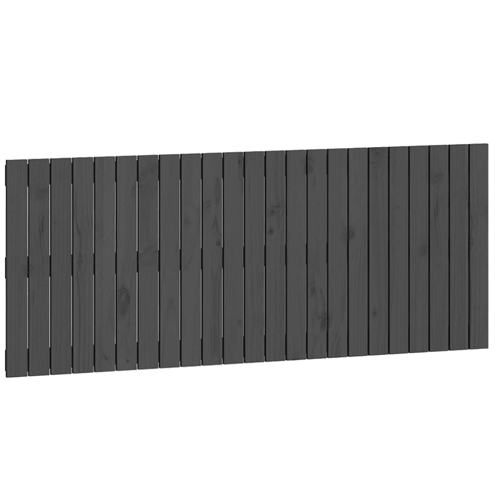 vidaXL Wezgłowie łóżka, szare, 147x3x60 cm, lite drewno sosnowe