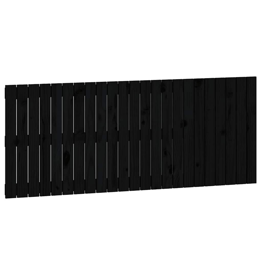 vidaXL Wezgłowie łóżka, czarne, 147x3x60 cm, lite drewno sosnowe