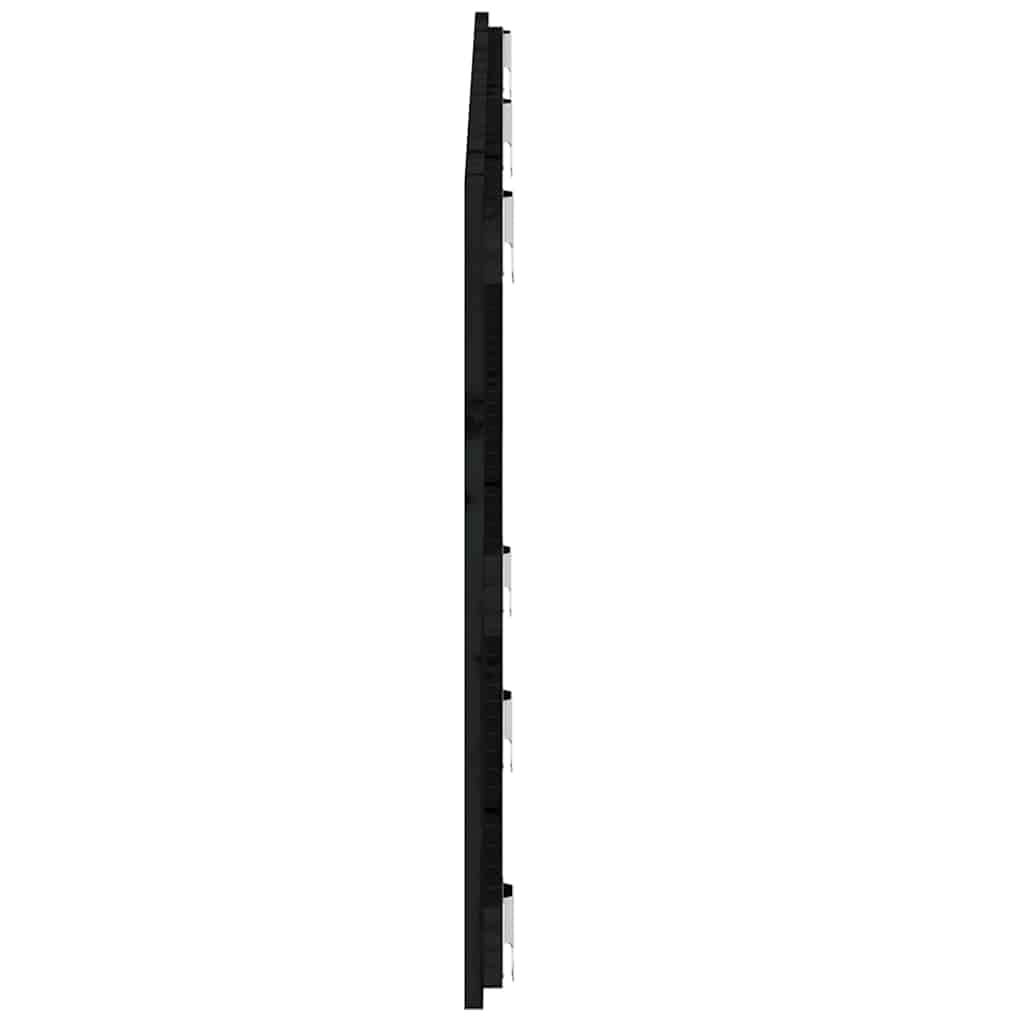vidaXL Wezgłowie łóżka, czarne, 147x3x60 cm, lite drewno sosnowe