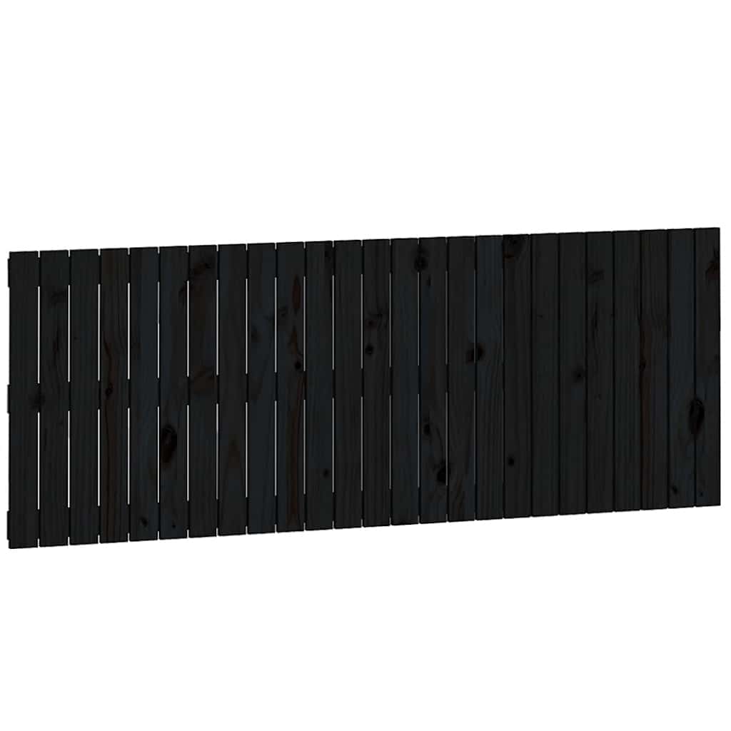 vidaXL Wezgłowie łóżka, czarne, 159,5x3x60 cm, lite drewno sosnowe