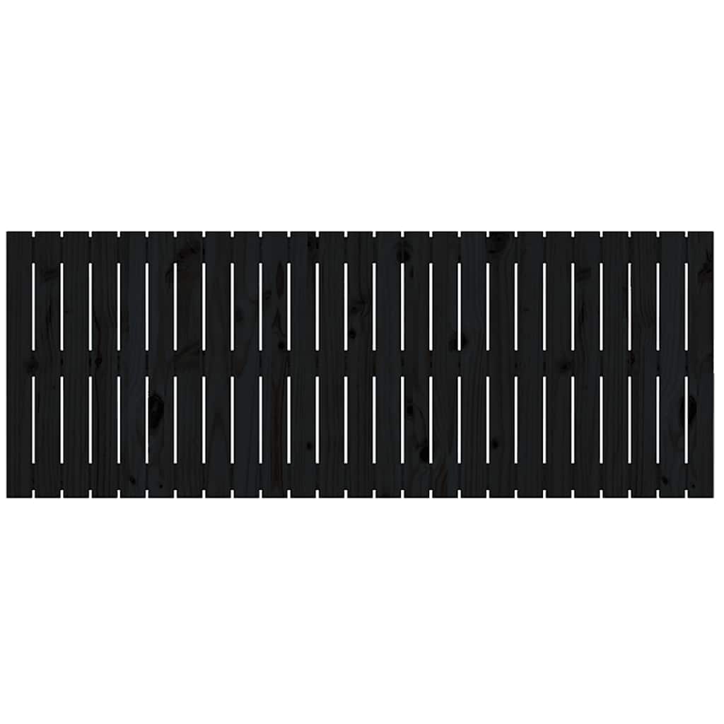 vidaXL Wezgłowie łóżka, czarne, 159,5x3x60 cm, lite drewno sosnowe