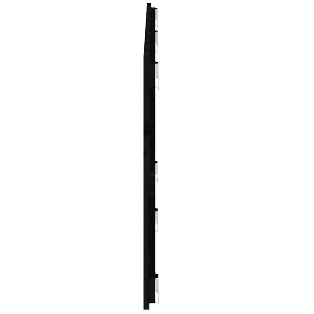 vidaXL Wezgłowie łóżka, czarne, 159,5x3x60 cm, lite drewno sosnowe
