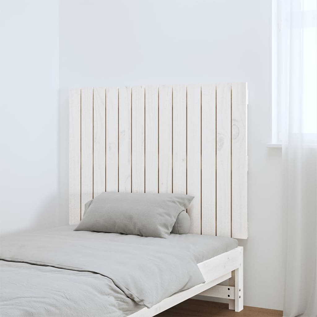 vidaXL Wezgłowie łóżka, białe, 82,5x3x60 cm, lite drewno sosnowe
