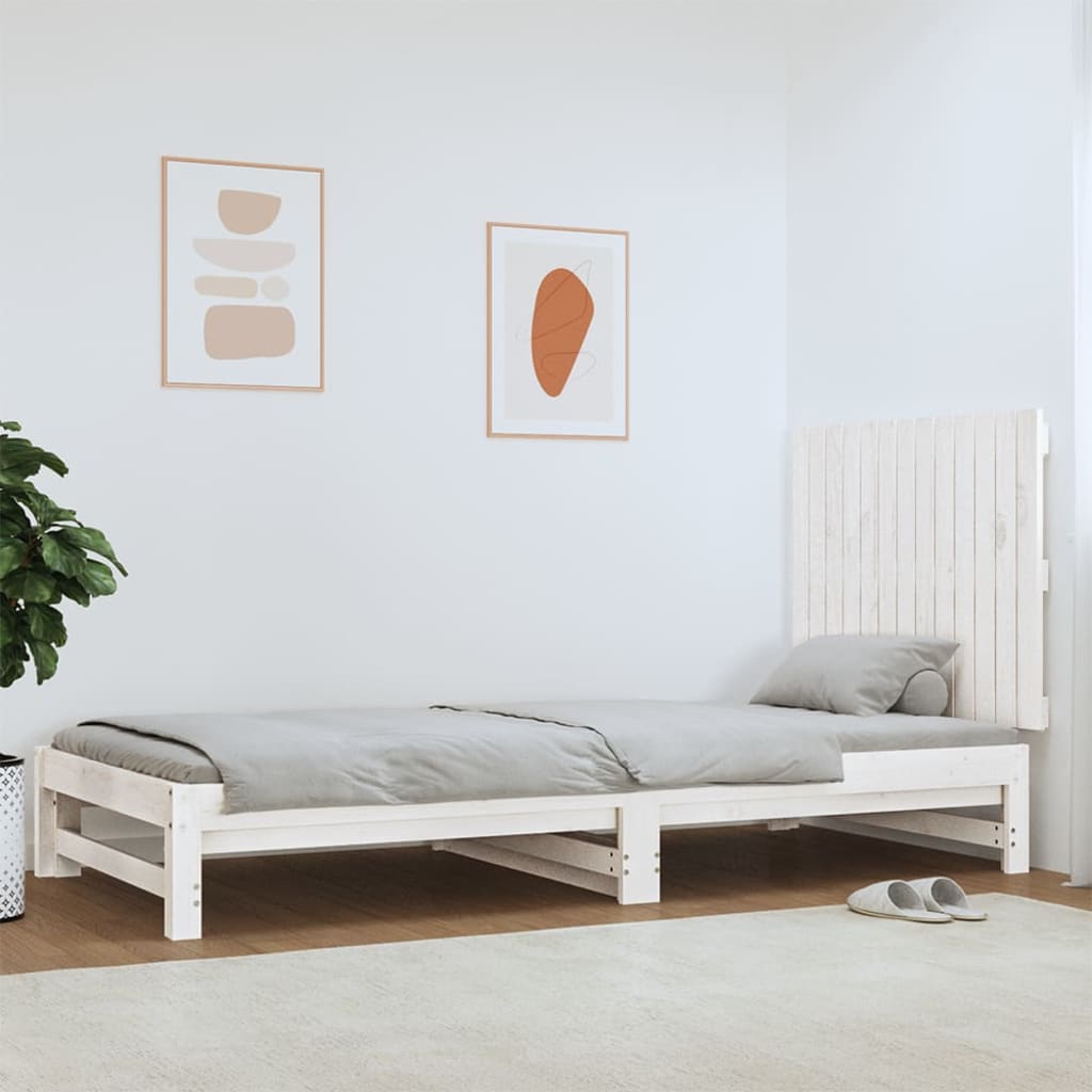 vidaXL Wezgłowie łóżka, białe, 82,5x3x60 cm, lite drewno sosnowe
