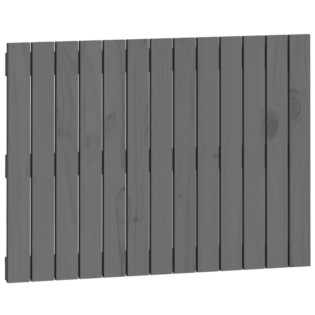 vidaXL Wezgłowie łóżka, szare, 82,5x3x60 cm, lite drewno sosnowe