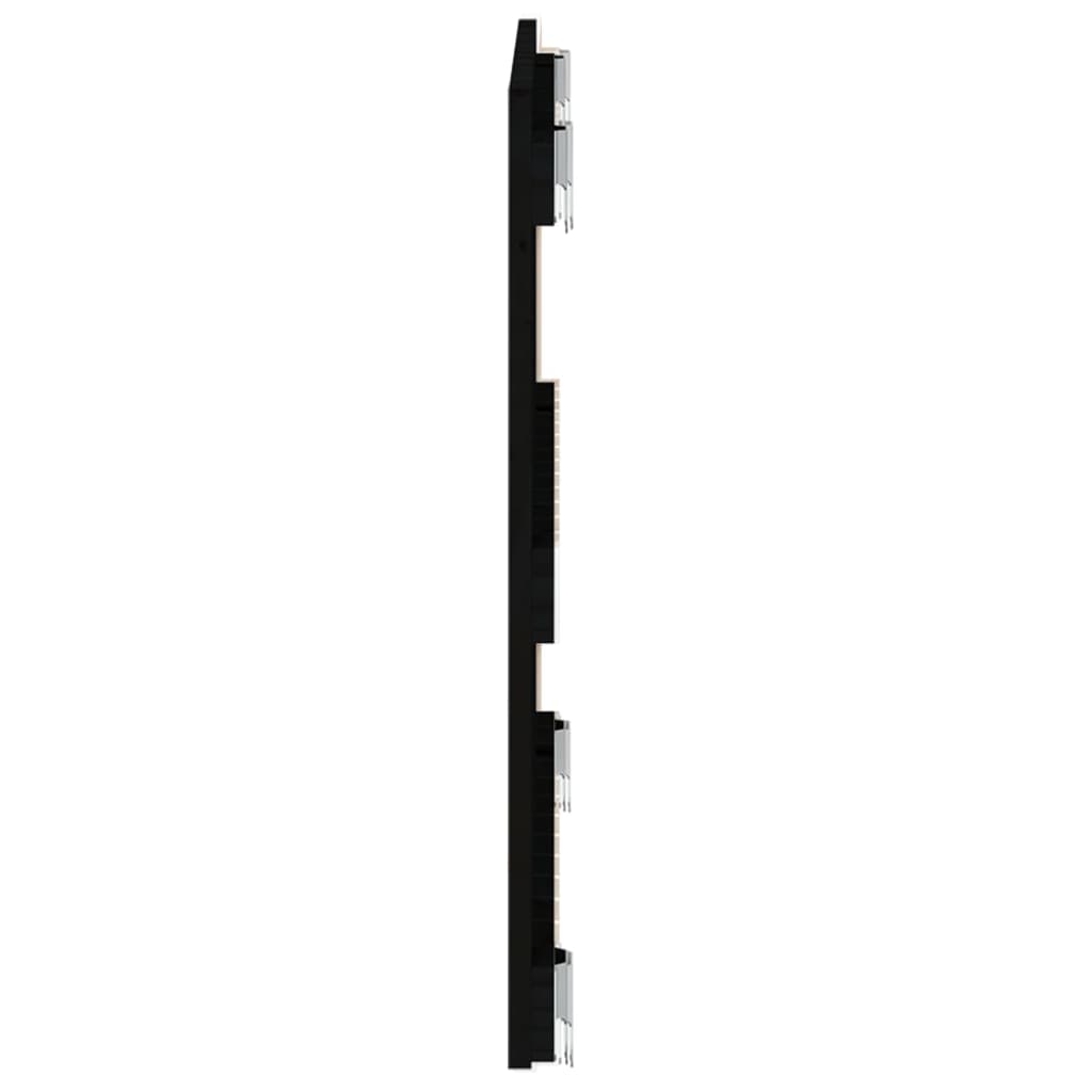 vidaXL Wezgłowie łóżka, czarne, 82,5x3x60 cm, lite drewno sosnowe
