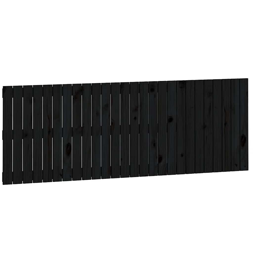 vidaXL Wezgłowie łóżka, czarne, 166x3x60 cm, lite drewno sosnowe