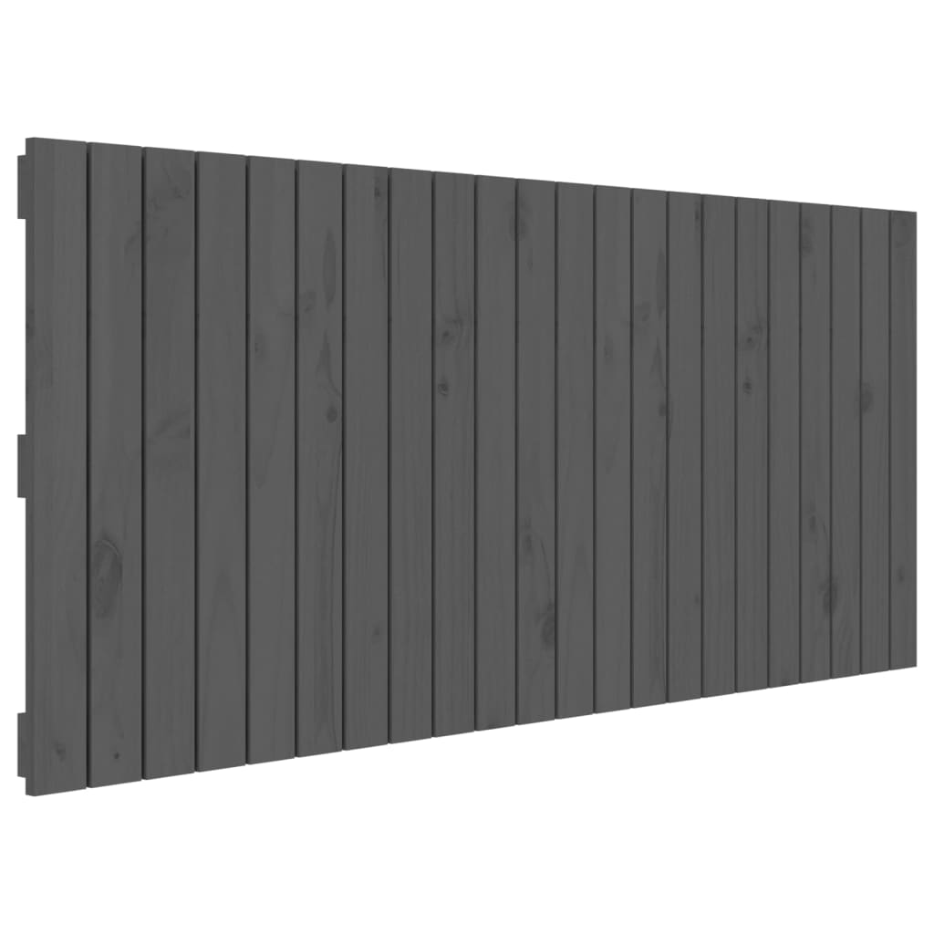 vidaXL Wezgłowie łóżka, szare, 140x3x60 cm, lite drewno sosnowe