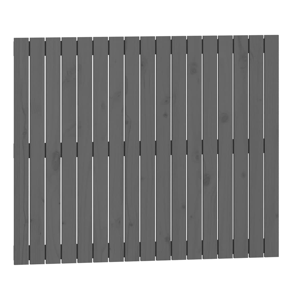 vidaXL Wezgłowie łóżka, szare, 108x3x90 cm, lite drewno sosnowe
