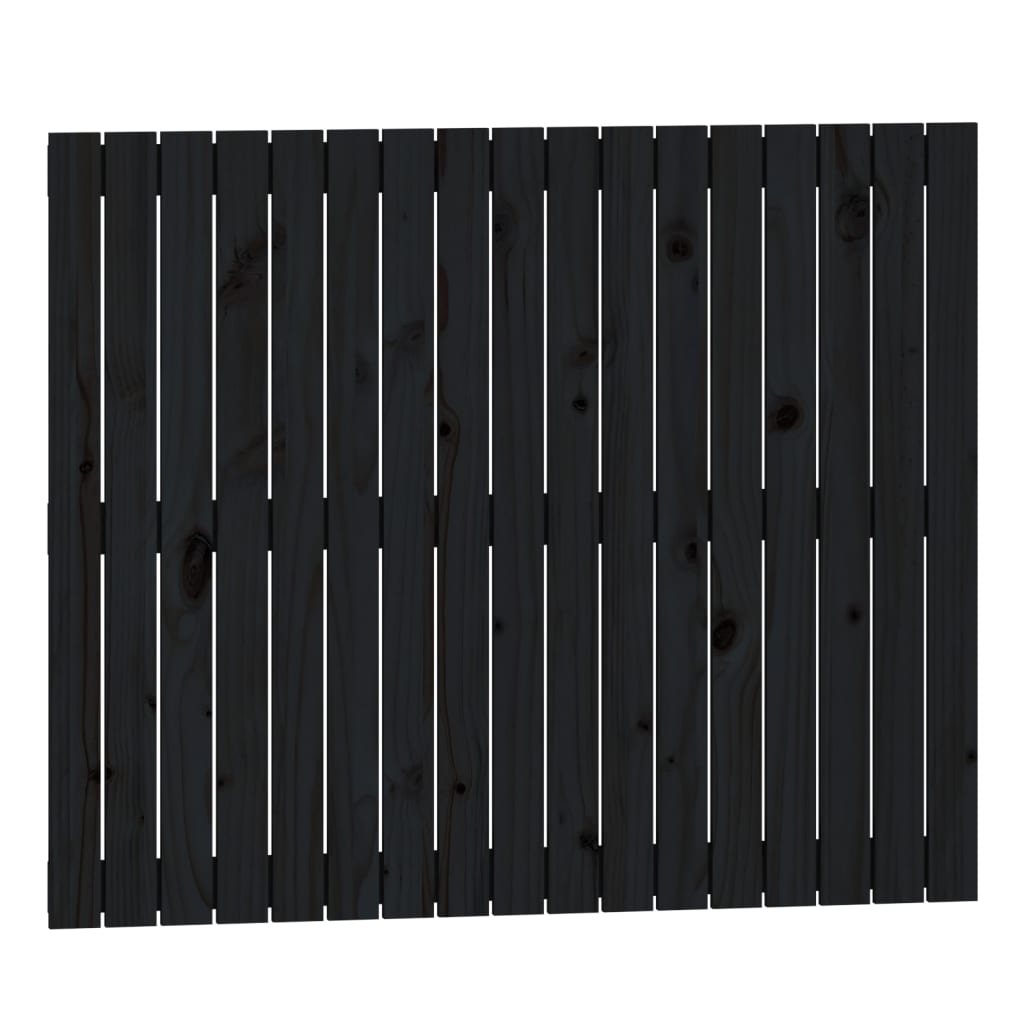 vidaXL Wezgłowie łóżka, czarne, 108x3x90 cm, lite drewno sosnowe
