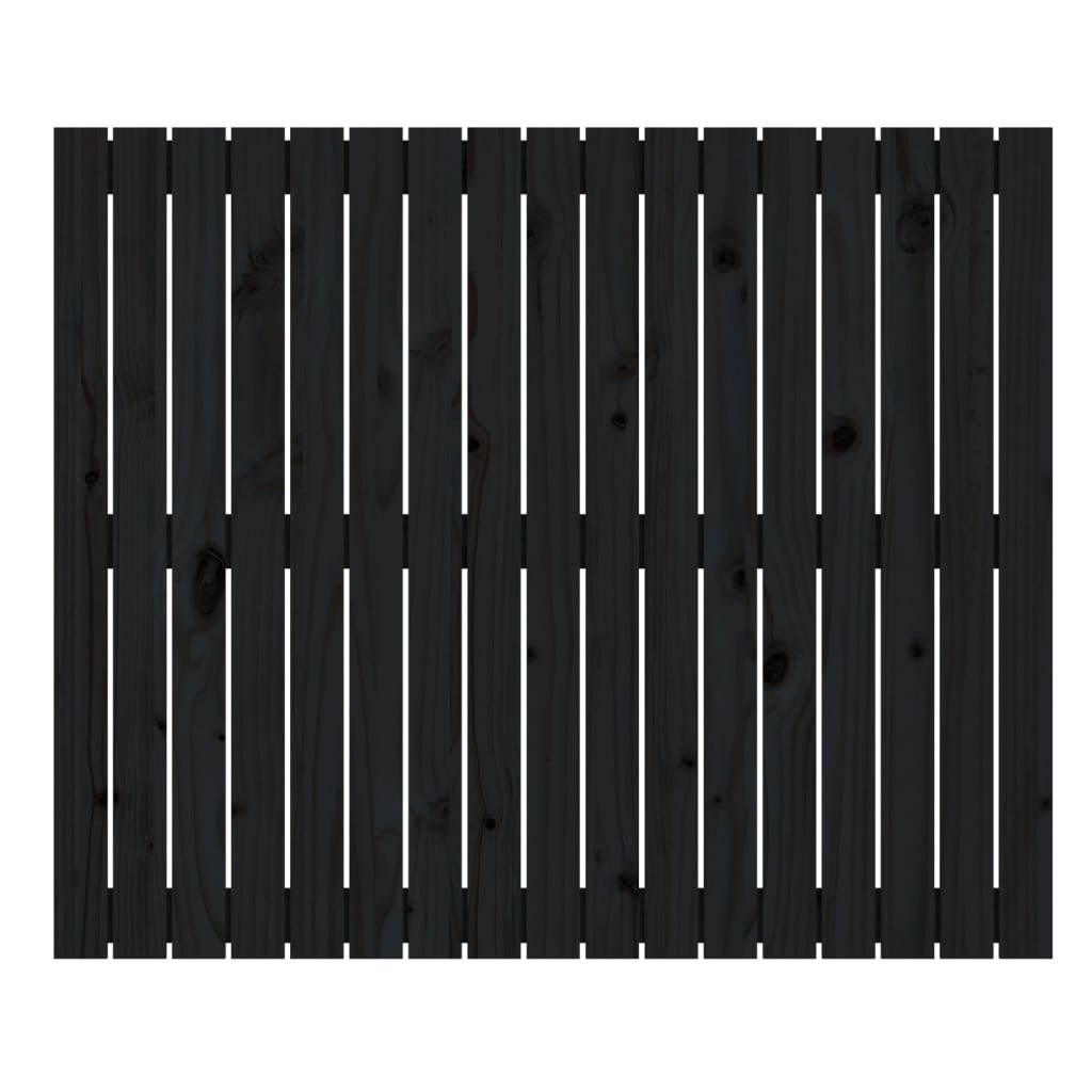 vidaXL Wezgłowie łóżka, czarne, 108x3x90 cm, lite drewno sosnowe