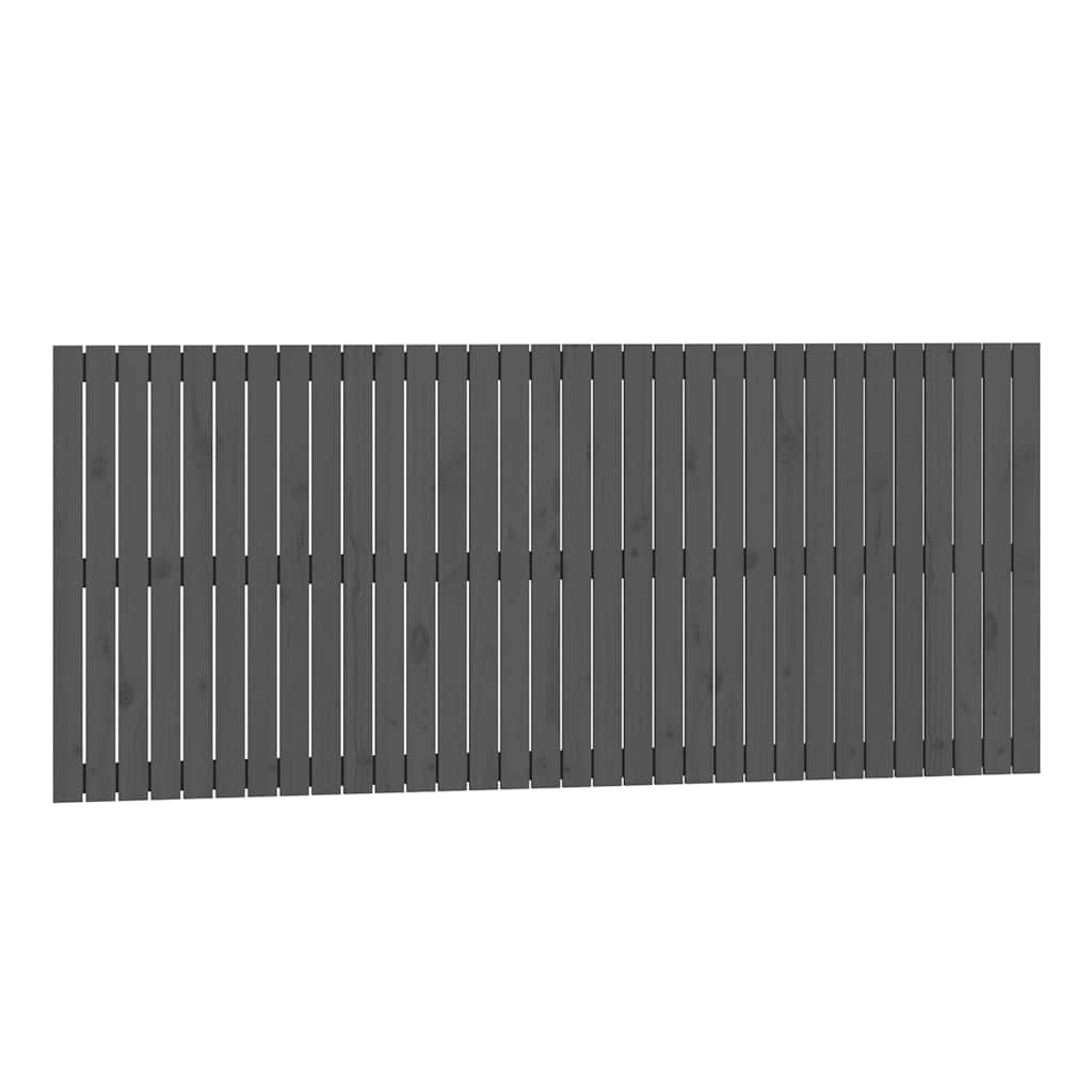 vidaXL Wezgłowie łóżka, szare, 204x3x90 cm, lite drewno sosnowe