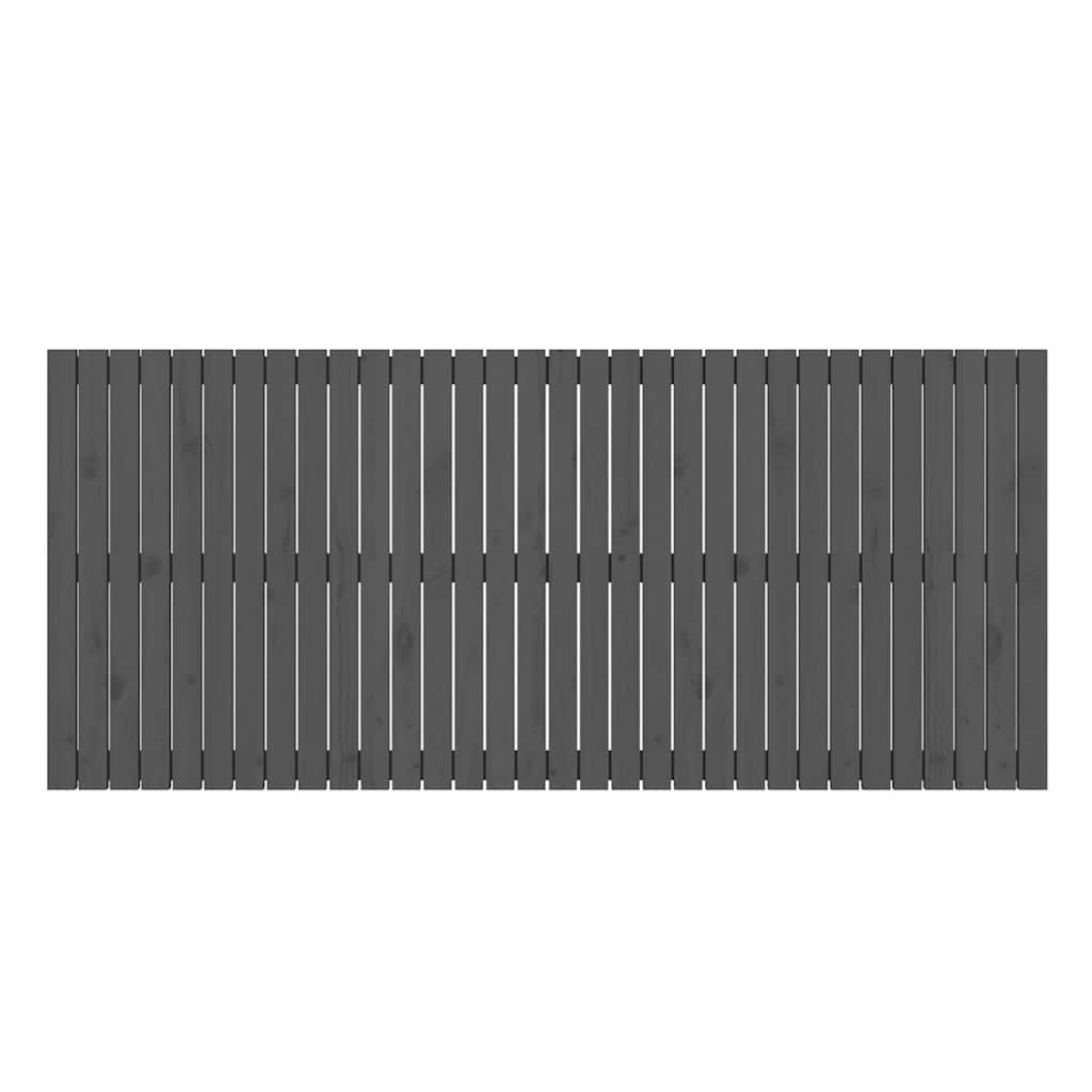 vidaXL Wezgłowie łóżka, szare, 204x3x90 cm, lite drewno sosnowe
