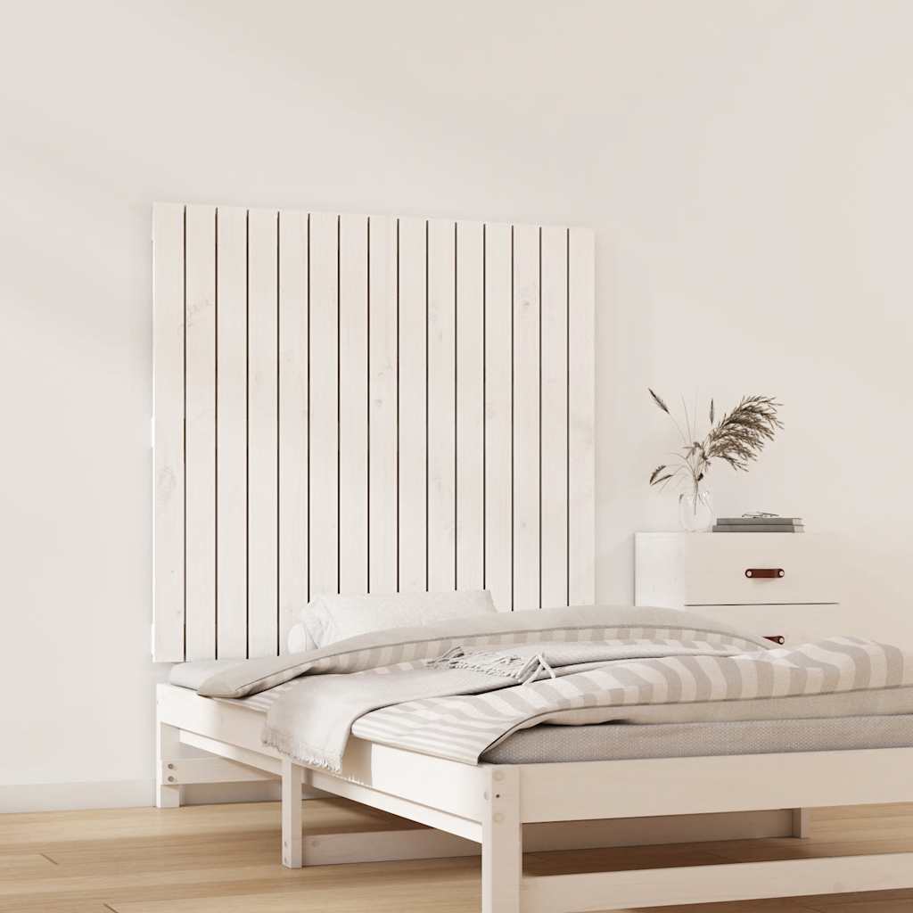 vidaXL Wezgłowie łóżka, białe, 95,5x3x90 cm, lite drewno sosnowe