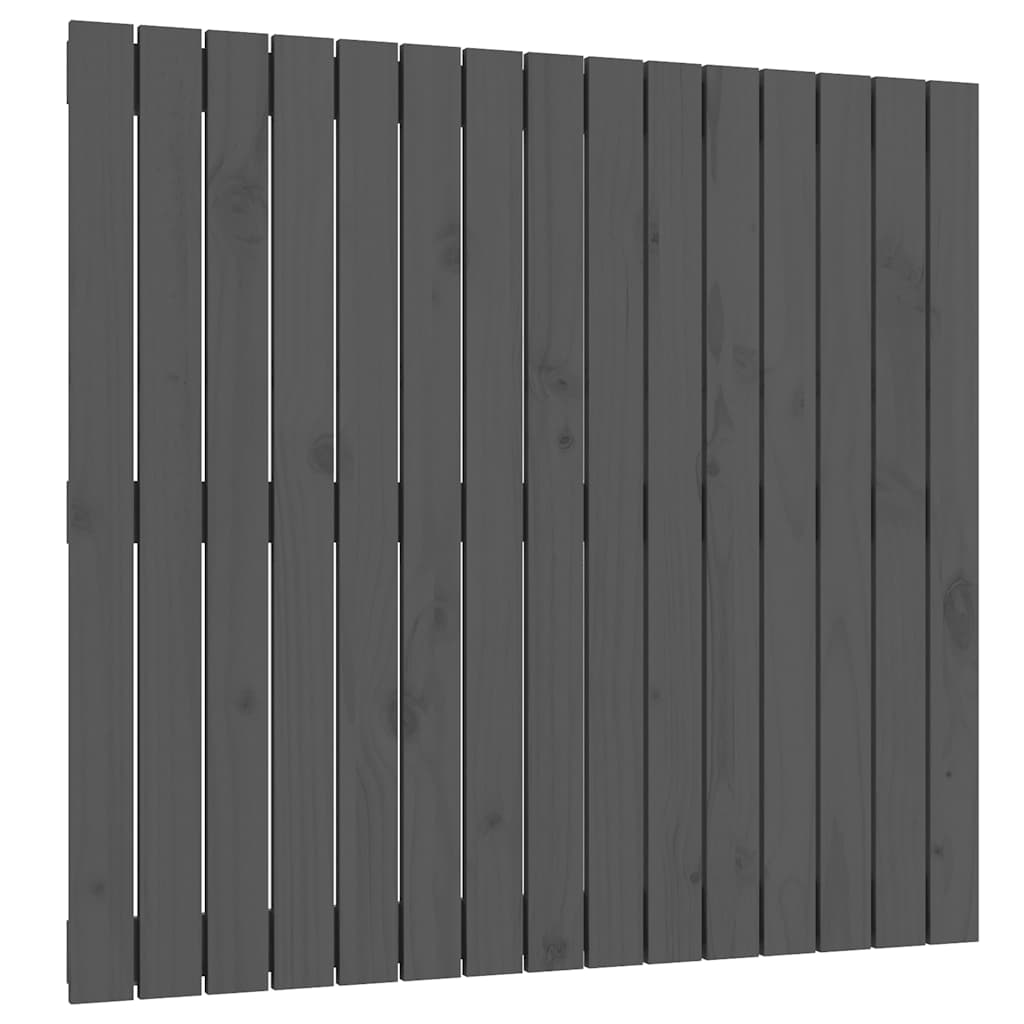 vidaXL Wezgłowie łóżka, szare, 95,5x3x90 cm, lite drewno sosnowe