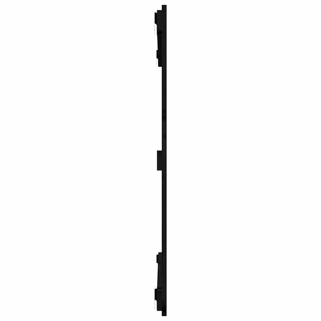 vidaXL Wezgłowie łóżka, czarne, 95,5x3x90 cm, lite drewno sosnowe