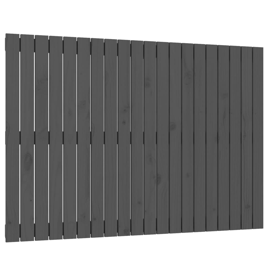 vidaXL Wezgłowie łóżka, szare, 127,5x3x90 cm, lite drewno sosnowe