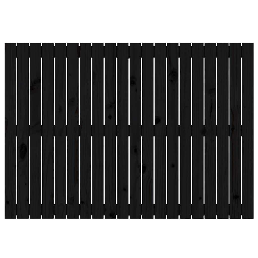 vidaXL Wezgłowie łóżka, czarne, 127,5x3x90 cm, lite drewno sosnowe