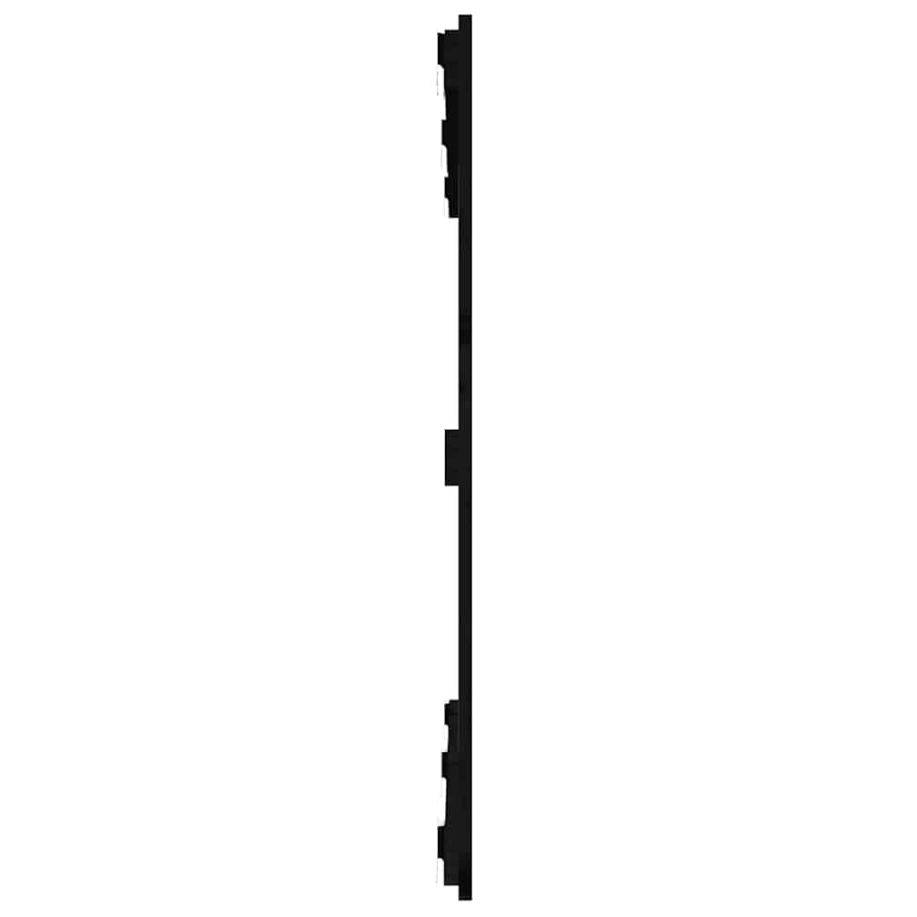 vidaXL Wezgłowie łóżka, czarne, 127,5x3x90 cm, lite drewno sosnowe