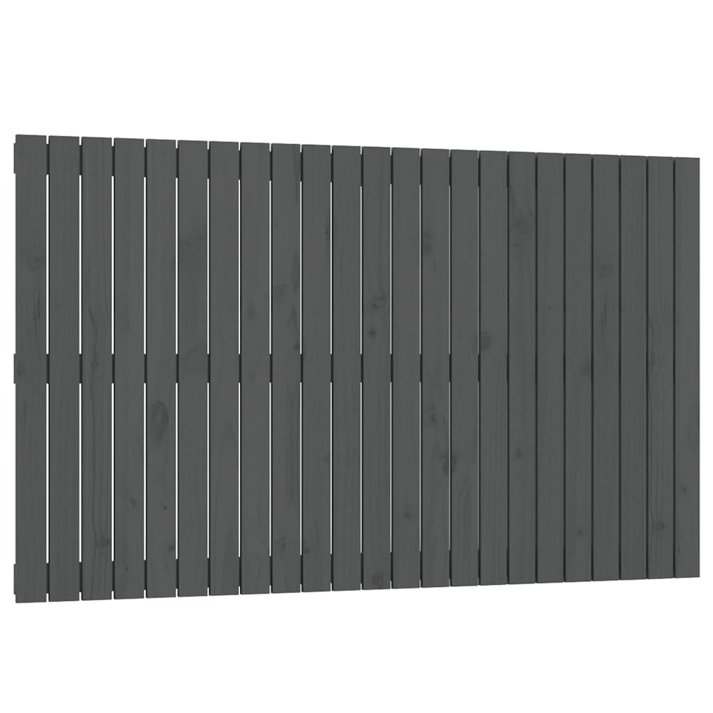 vidaXL Wezgłowie łóżka, szare, 147x3x90 cm, lite drewno sosnowe