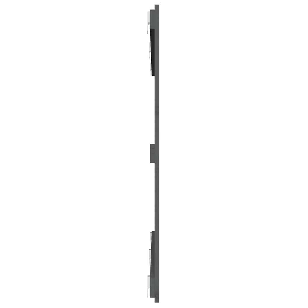 vidaXL Wezgłowie łóżka, szare, 147x3x90 cm, lite drewno sosnowe